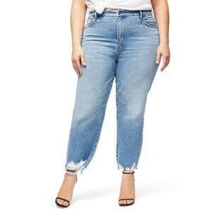 NWT Good American Good Vintage Chewed Hem Jeans